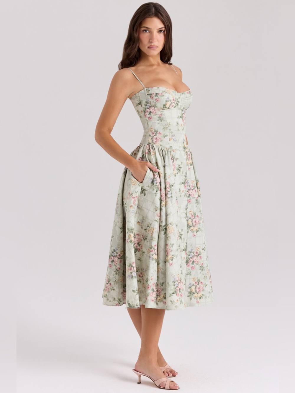 House of CB Samaria Floral Corset Midi Dress - Picture 3 of 8